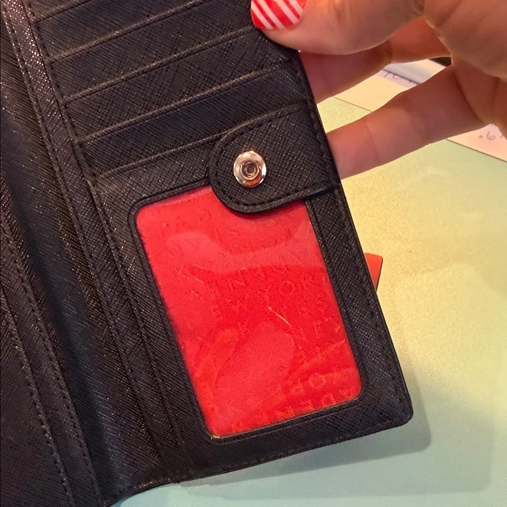 Kate Spade Tricolor Wallet card colder coin purse designer clutch red pink white